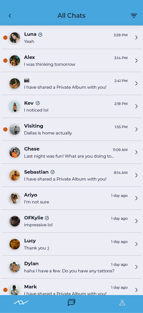 App Messages Screenshot
